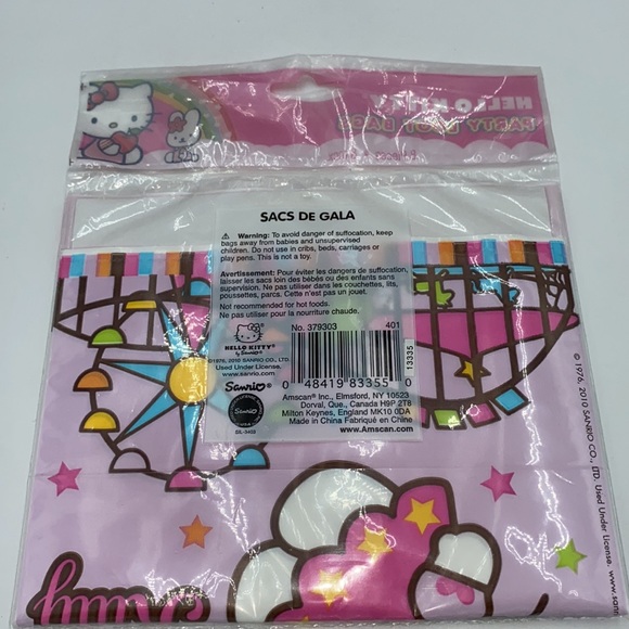 Sanrio Hello Kitty Birthday Party Loot Bags Package of 8 - Picture 5 of 6